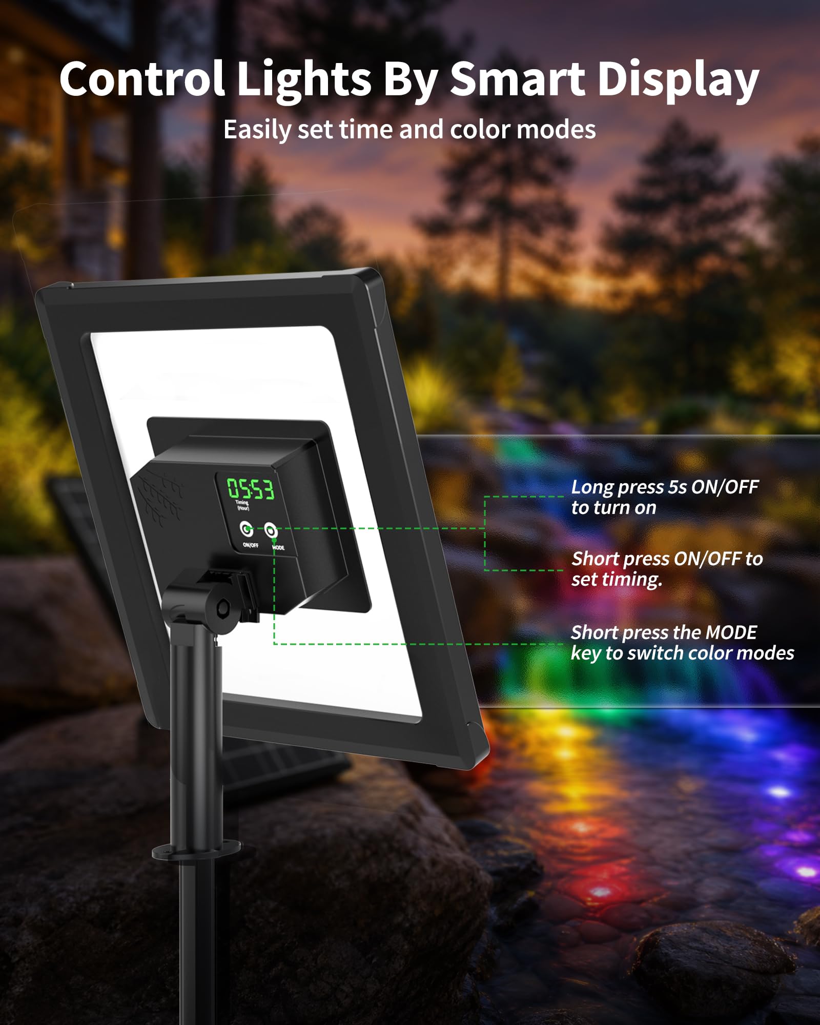 POPOSOAP Lampes solaires de bassin 4 W avec télécommande, lampes solaires sous-marines RVB multicolores avec minuterie et fonction mémoire pour étang, fontaine, piscine, jardin, aquarium (3 lampes