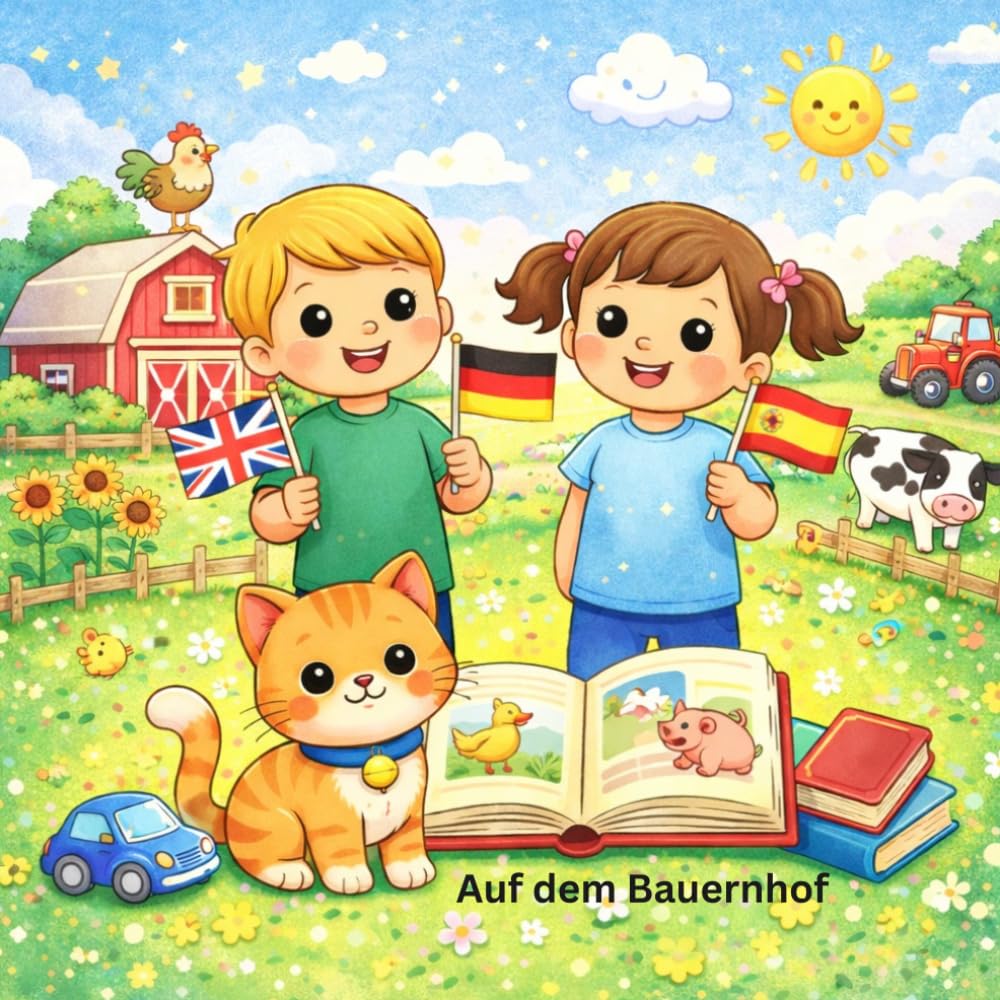 3 Sprachen Kinder Lernbuch, Mein Bauernhof: Deutsch, Englisch & Spanisch spielerisch lernen – Tiere, Fahrzeuge und Alltagswörter vom Bauernhof für ... Englisch & Spanisch kinderleicht lernen)