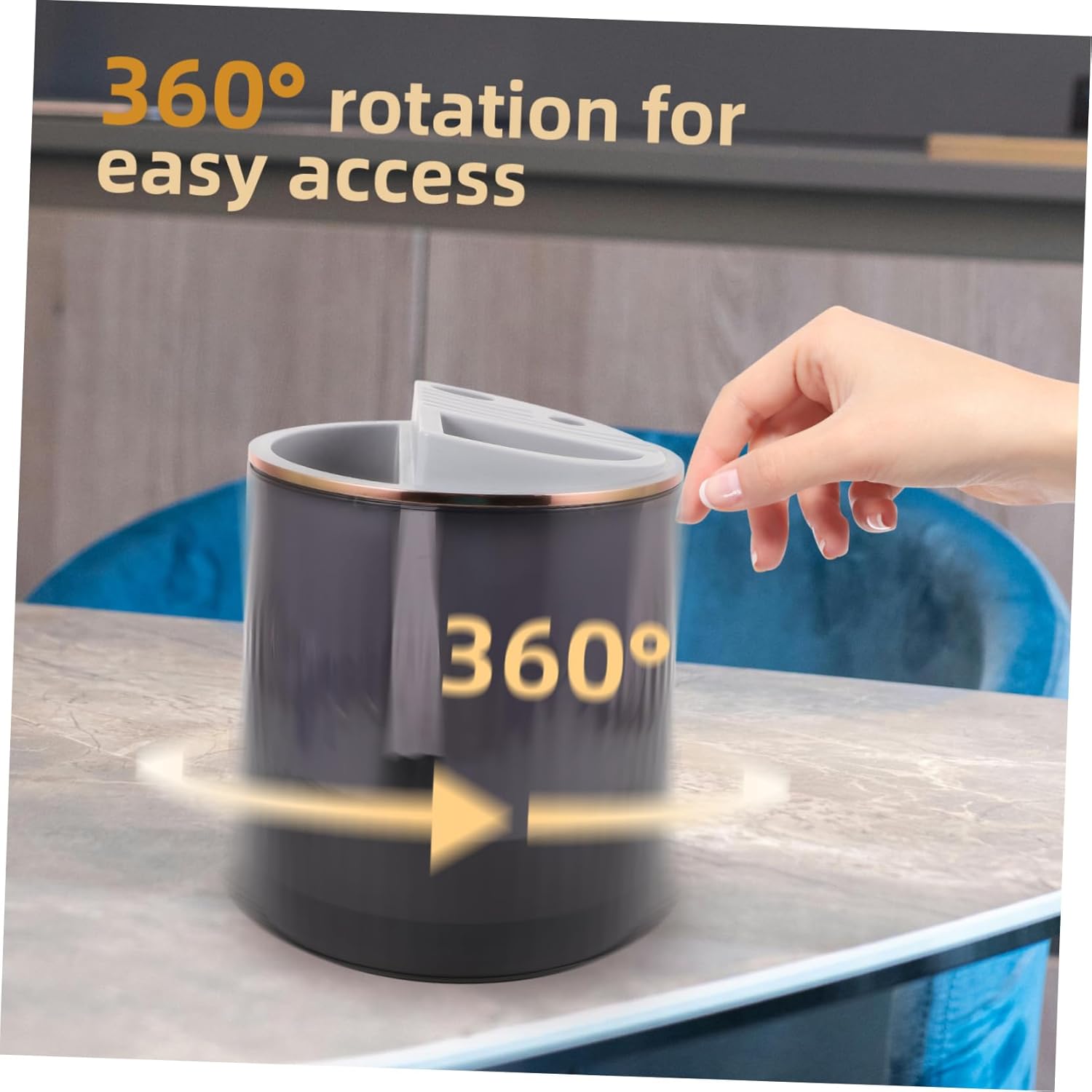 OUNONA Rotatable Kitchen Utensil Holder Multifunctional Cutter Organizer Spoon Stand Space-saving Design for Modern Kitchen Decor Elegant Rotating Knife Rack with Chopstick Storage