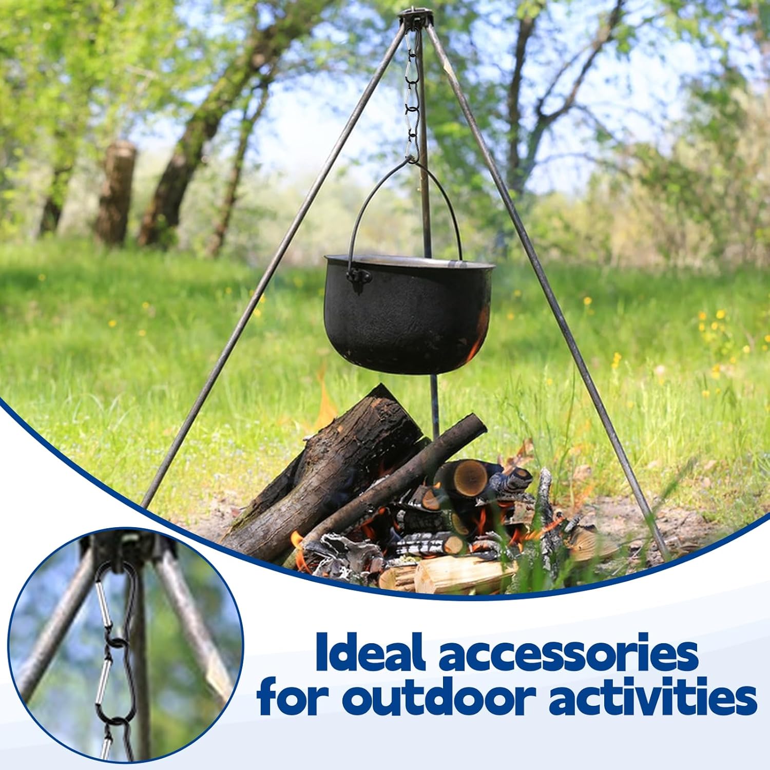 300 Pcs M5 Carabiner Clips, Heavy Duty Spring Snap Hook Bulk Aluminum Alloy Clip Quick Link Keychain for Hanging Camping Hiking Traveling Fishing Outdoor - Image 4