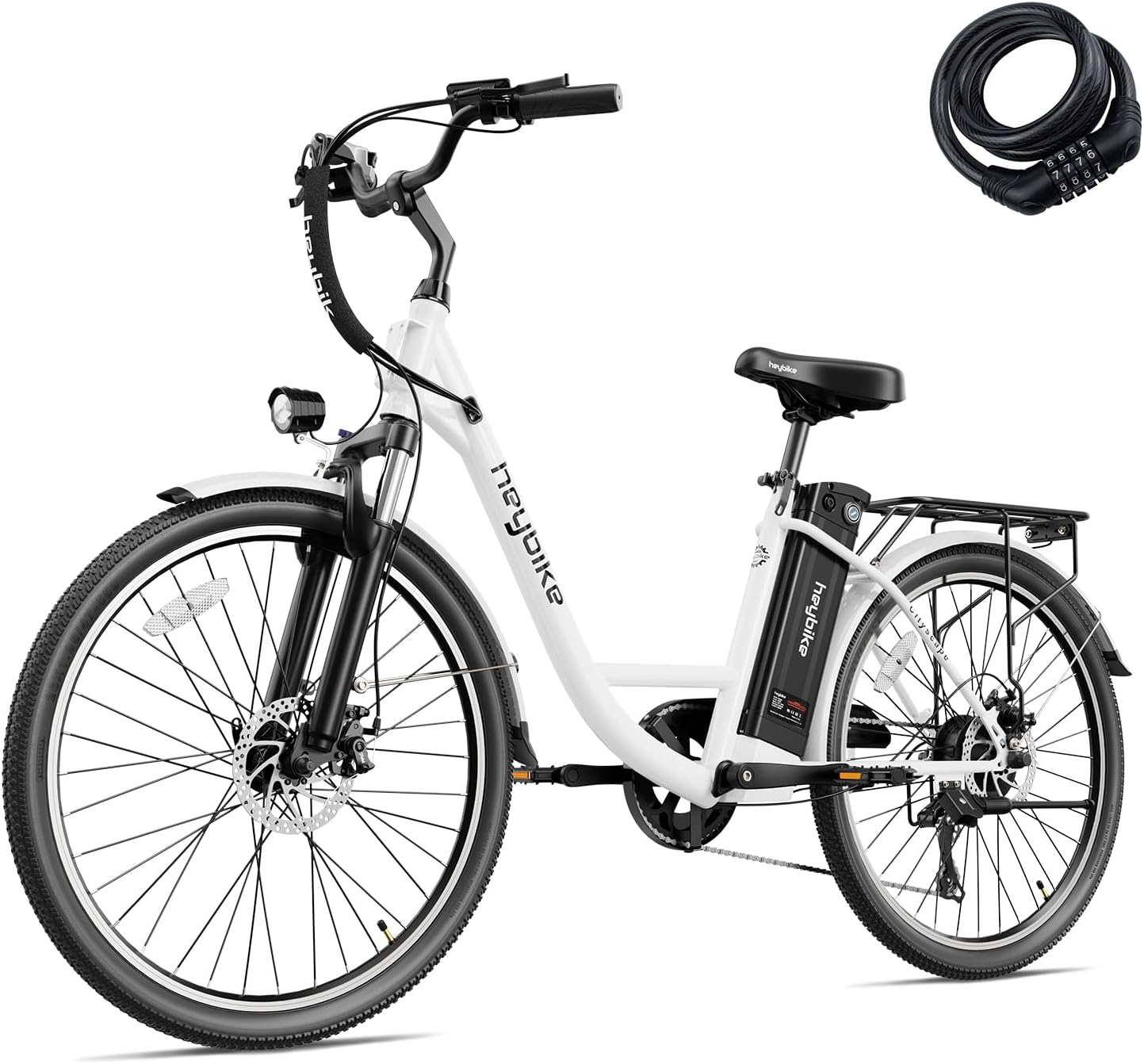 Heybike Cityscape Electric Bike 350W(Peak 500W) Electric City Cruiser Bicycle Up to 40 Miles 23MPH Removable Battery, 7-Speed and Dual Shock Absorber, 26 Heybike Cityscape Electric Bike 350W(Peak 500W) Electric City Cruiser Bicycle Up to 40 Miles 23MPH Removable Battery, 7-Speed and Dual Shock Absorber, 26″ Electric Commuter Bike for Adults