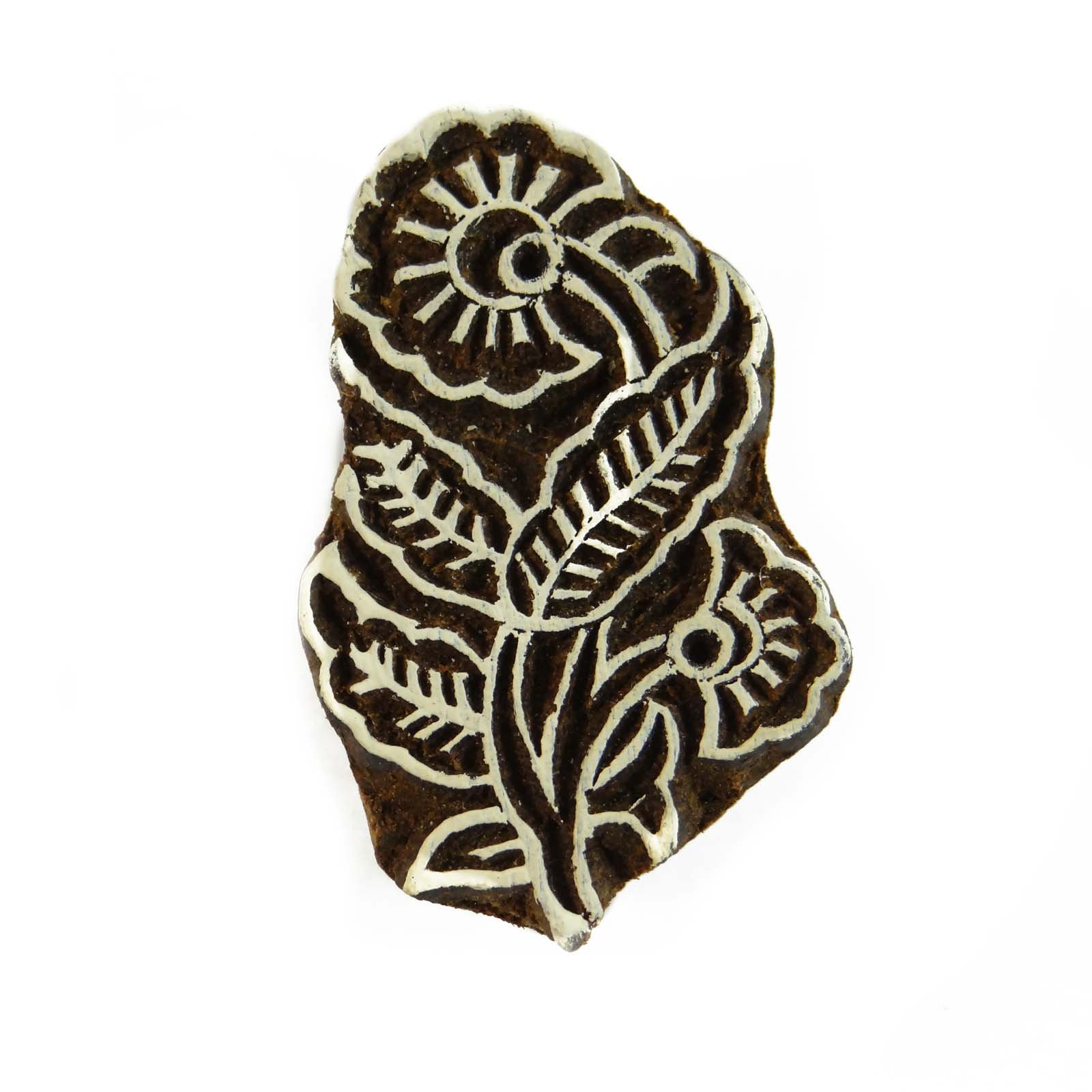 IBA Indianbeautifulart Wooden Textile Stamps Wood Printing Block Floral Stamp Block