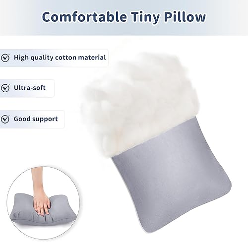 Miniatura 6 de Pro Goleem Almohada pequeña de 11 x 6 x 2.5 pulgadas para dormir del bebé con etiqueta de nombre, mini almohada pequeña para habitación, sofá, silla