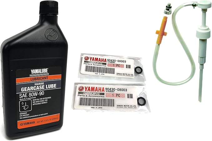 Amazon Com Yamaha Yamalube Oem Outboard Gear Lube Kit W Pump Acc Gearl Ub Qt Lower Unit Oil 90430 08003 00 Gaskets 2 Stroke 4 Stroke F15 F20 F25 F40 F50 F60 F70 F75 F90 F115 F150 F175 F200