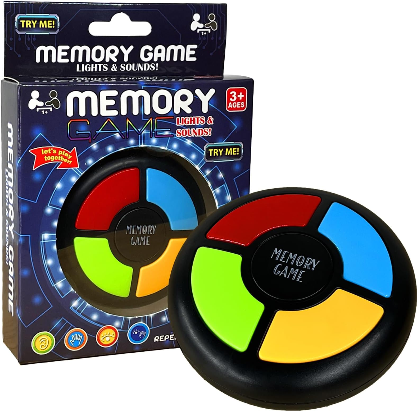 tingbowie Memory Game Handheld Electronic Toy, Color Memorizing with Lights and Sounds