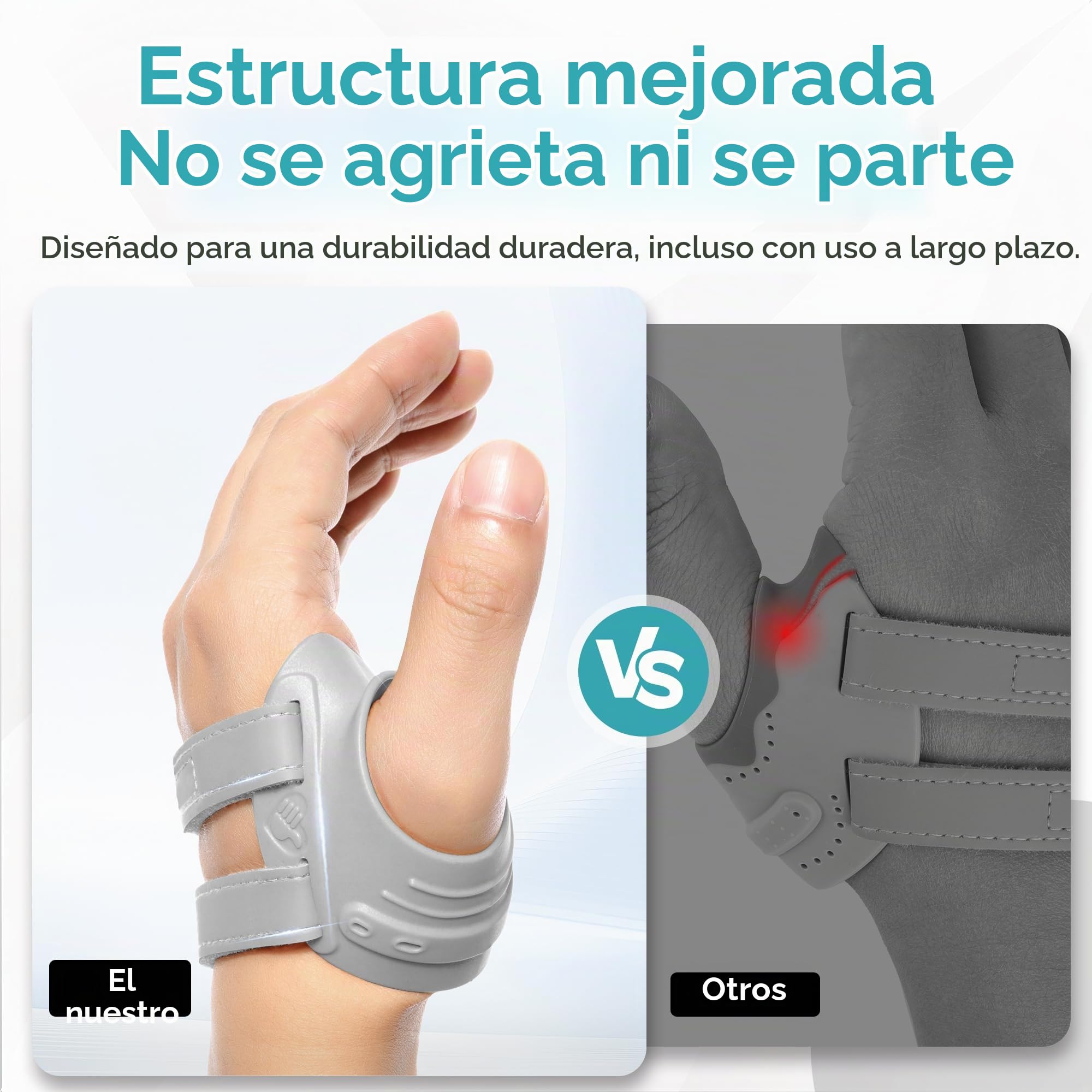 FORTEMOTUS Órtesis Rizartrosis Pulgar Izquierdo, Férula Ortopédica CMC, Estabiliza la Base del Pulgar y Alivia el Dolor en Artrosis y Artritis en Silla de Montar (Gris, L, 23-26 cm)