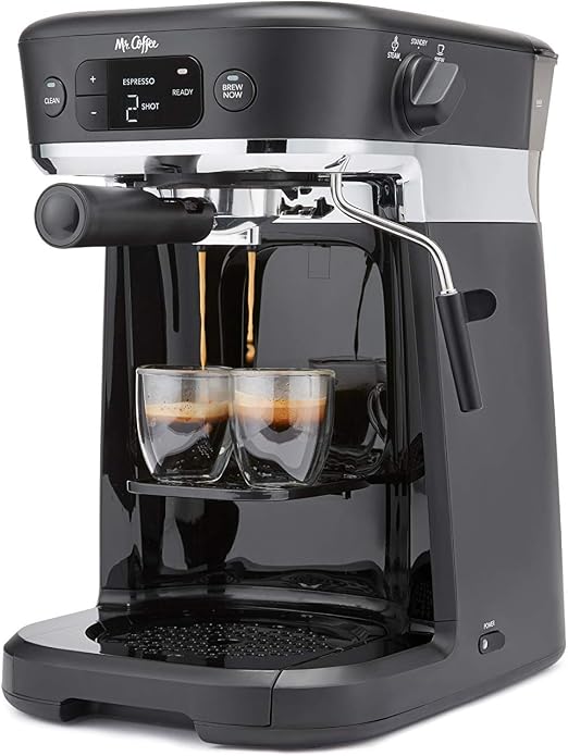 Amazon.com: Cafetera Mr. Coffee Occasions | Jarra térmica, servicio  individual, espresso y más | con bandeja de almacenamiento, negro/cromo  (renovado) : Hogar y Cocina