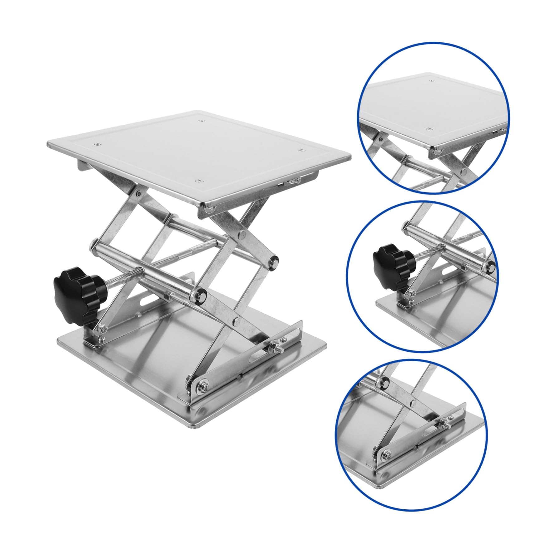 Verstellbarer Laborständer aus Edelstahl – präzise manuelle Einstellung, 200 x 200 mm Plattform für wissenschaftliche Experimente, Unterstützung für den Einsatz