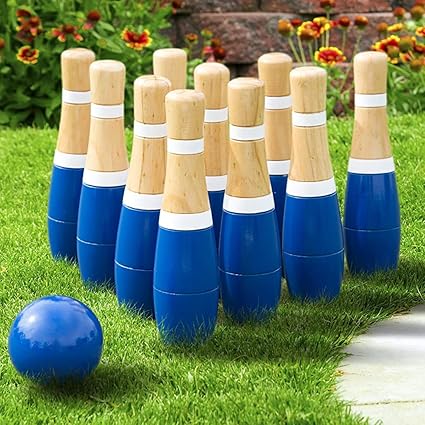 Hey! Play! Wooden Lawn Bowling Set, 8 