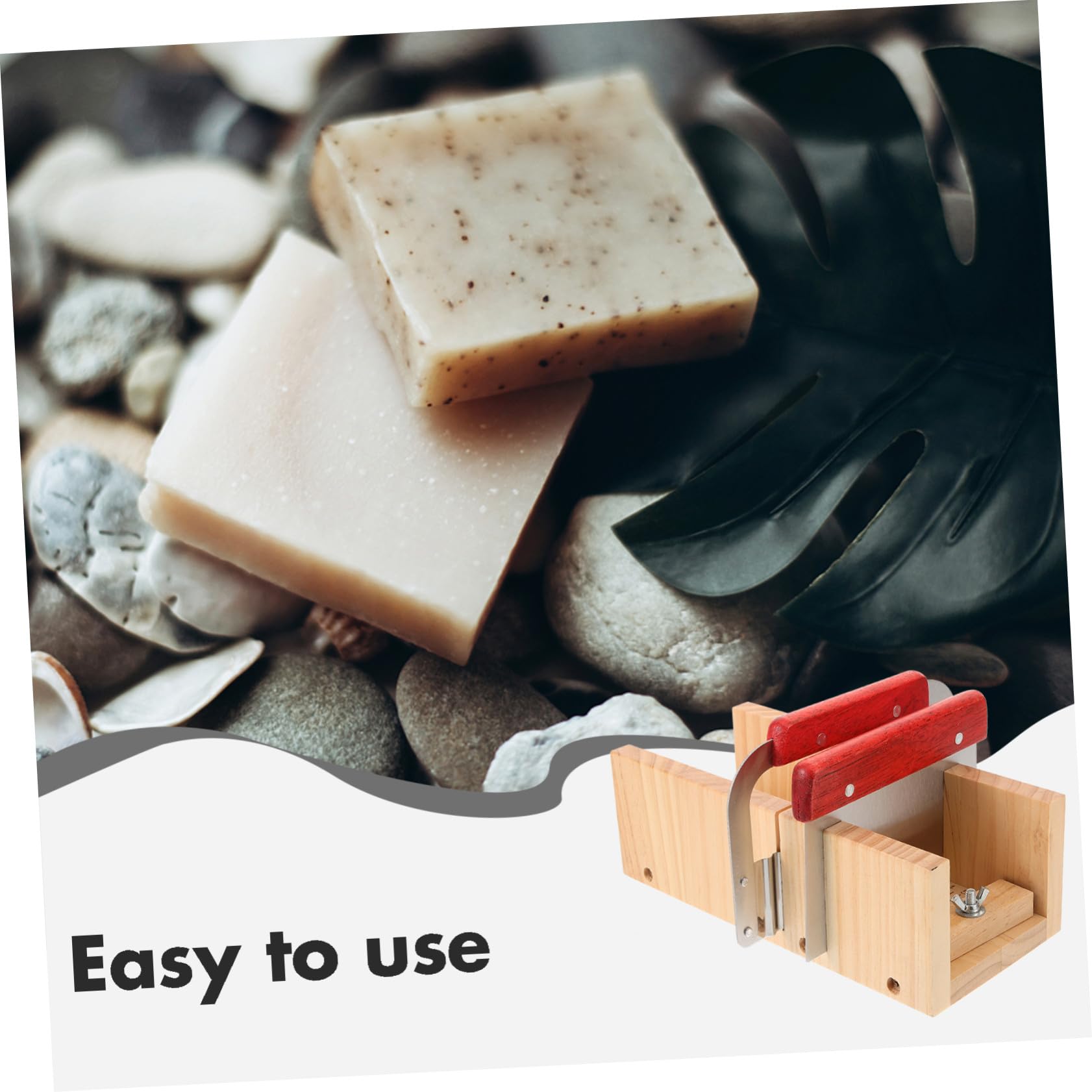 Mipcase Molde Cortador de Jabón de Bricolaje para Hacer Jabón Cortador Doble de Madera de Pino Acero Inoxidable Corte Preciso Uso Manual y Profesional