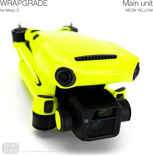 Miniatura 6 de WRAPGRADE Adhesivos de piel completa para DJI Mavic 3  Mavic 3 Classic (amarillo neón)