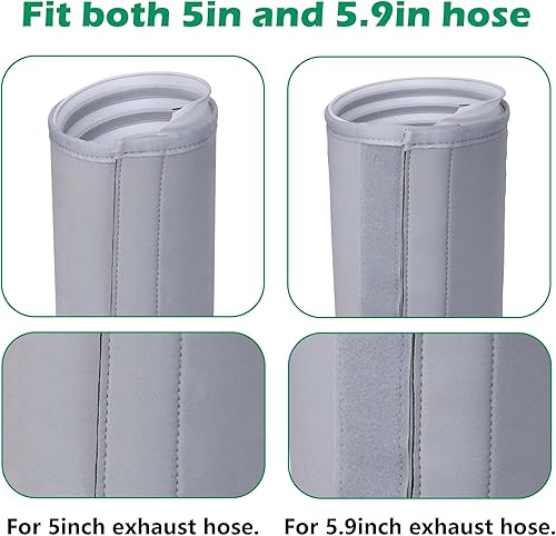 Miniatura 4 de 2 fundas de aislamiento de manguera de CA portátiles, envoltura de manguera de aire acondicionado, se adapta a mangueras de escape de 5 y 5.9