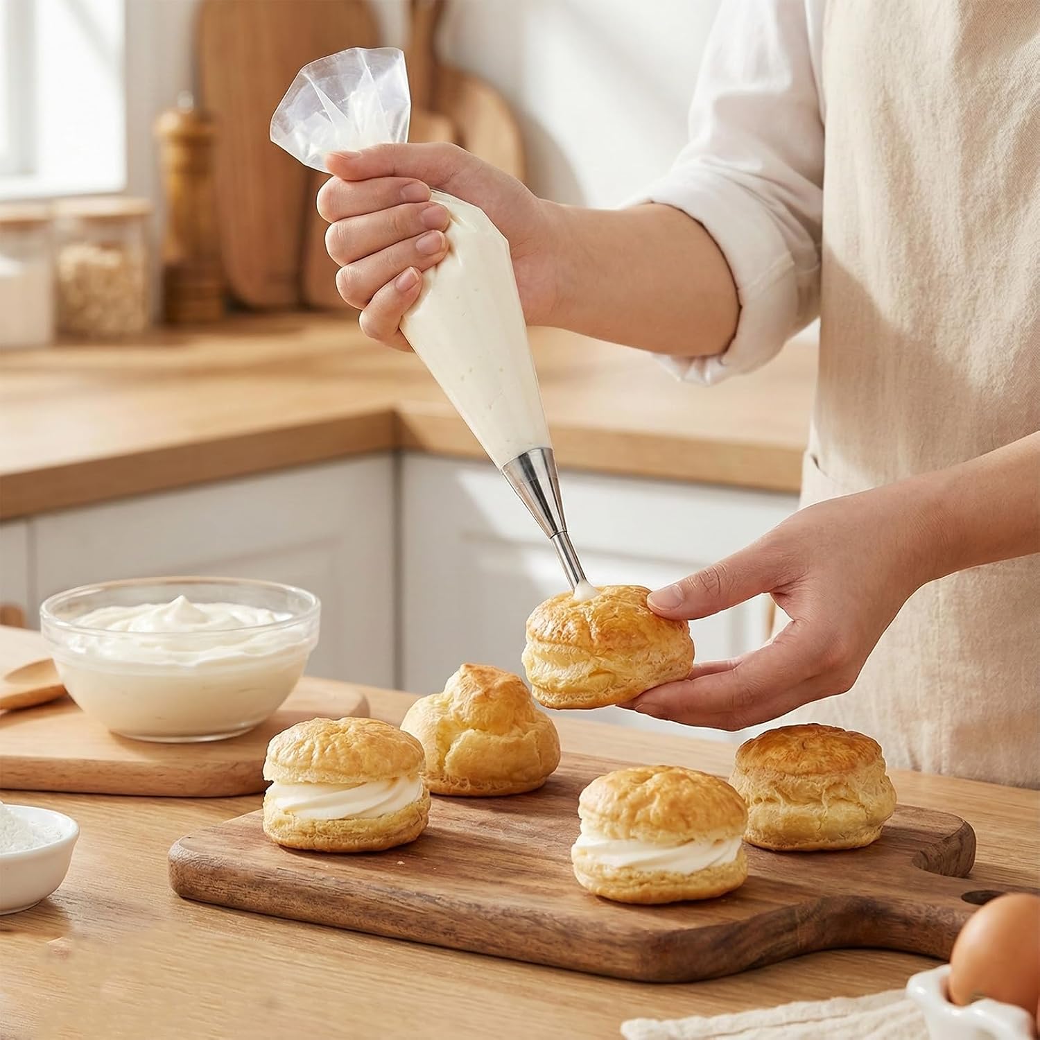 6 PCS Donut Filler Injector, Stainless Steel Cupcake Filler Tool, Pastry Filling Injector Kit for Small Pastries Puffs Cupcakes Filling Donuts Other Pastries