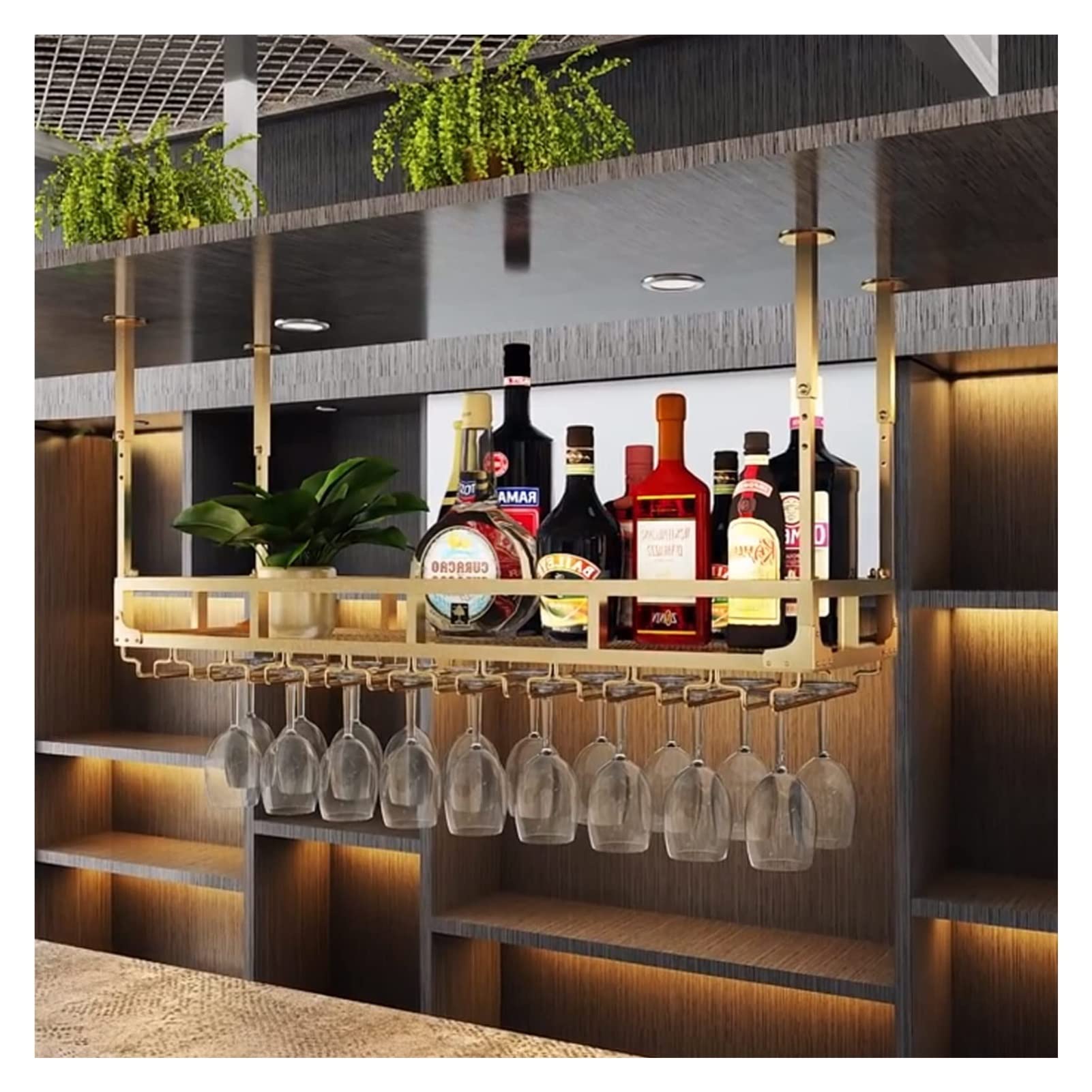 Support à vin industriel réglable pour gagner de la place et ranger ses verres
