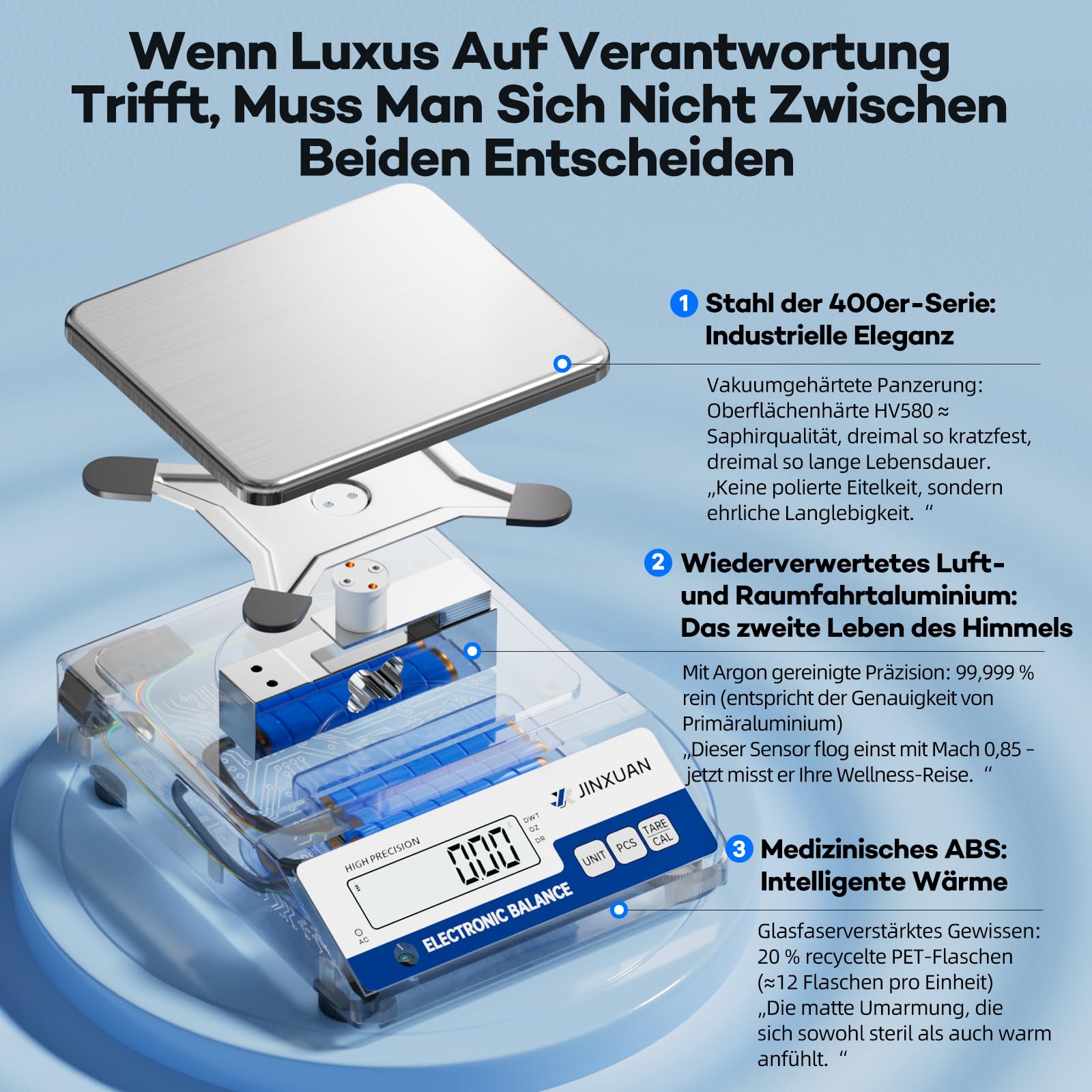 Laborwaage 6000g x 0.01g Analysewaagen Grammwaage Präzisionswaage Schmuckwaage Digitalwaage mit einer Genauigkeit von 0,01 Gramm