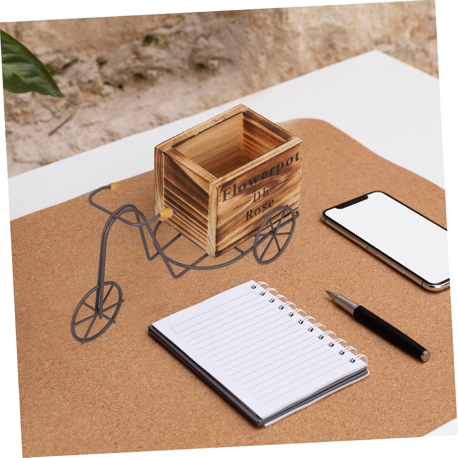 Ciieeo Vintage Iron Bicycle Model Flower Pot Bicycle Planter for Home Decoration Tricycle Plant Stand Charming Desk Ornament for Plants and Flowers Display image 4
