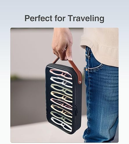 Miniatura 6 de Luxtude Travel Sunglasses Organizer Case for Women Men, Glasses Case Multiple Pairs wAdjustable Slot, Clear Sunglass Storage