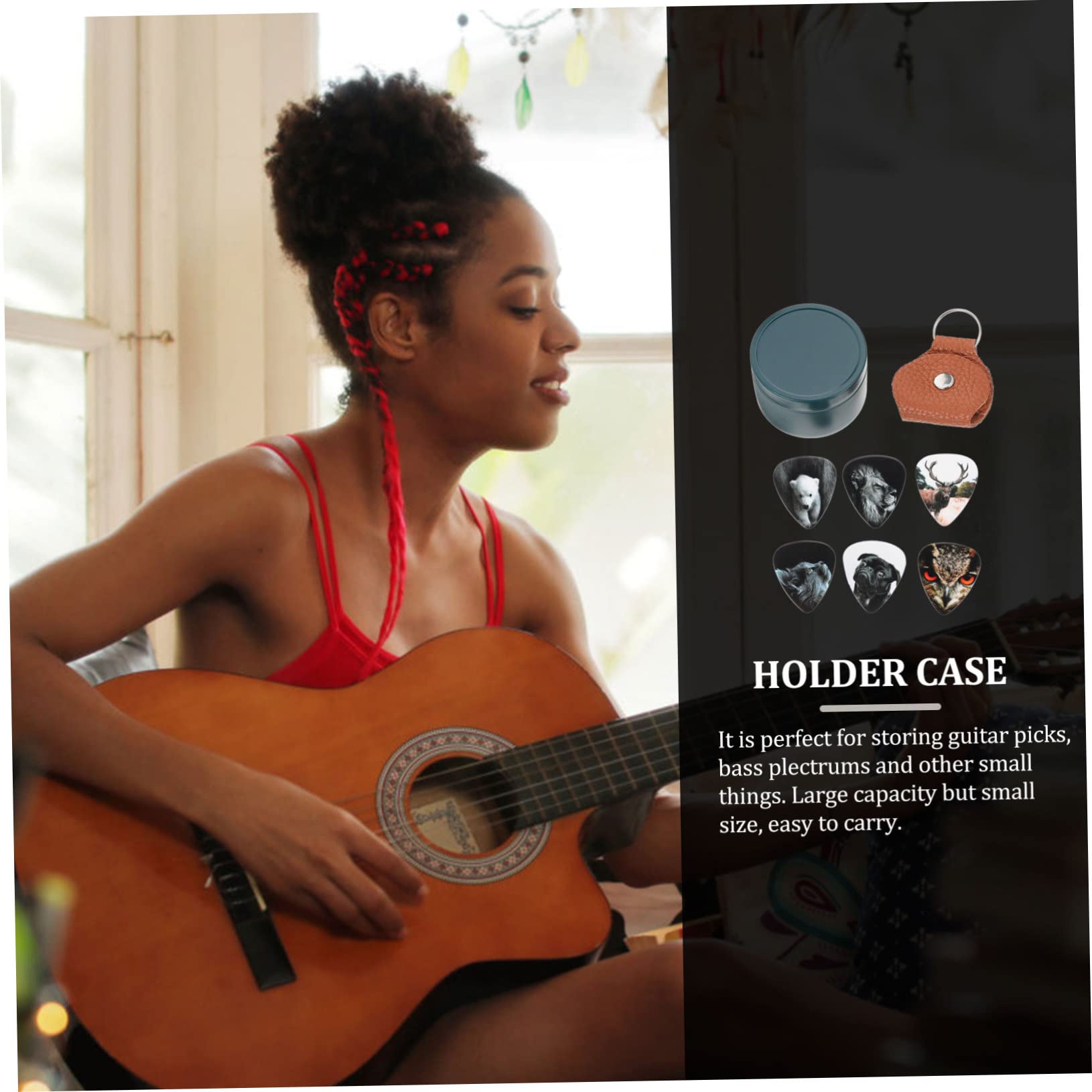 ibasenice 3ensembles Médiators Celluloïd Pour Guitare De Plectres Moyens Pour Musique Acoustique Et Électrique Avec Étui Inclus