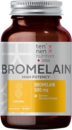 Tennen Nutrition Bromelain 500 Mg | 2400 GDU/Gr High Enzyme Activity | Quercetin and Chrome Picolinate Advanced Formulation