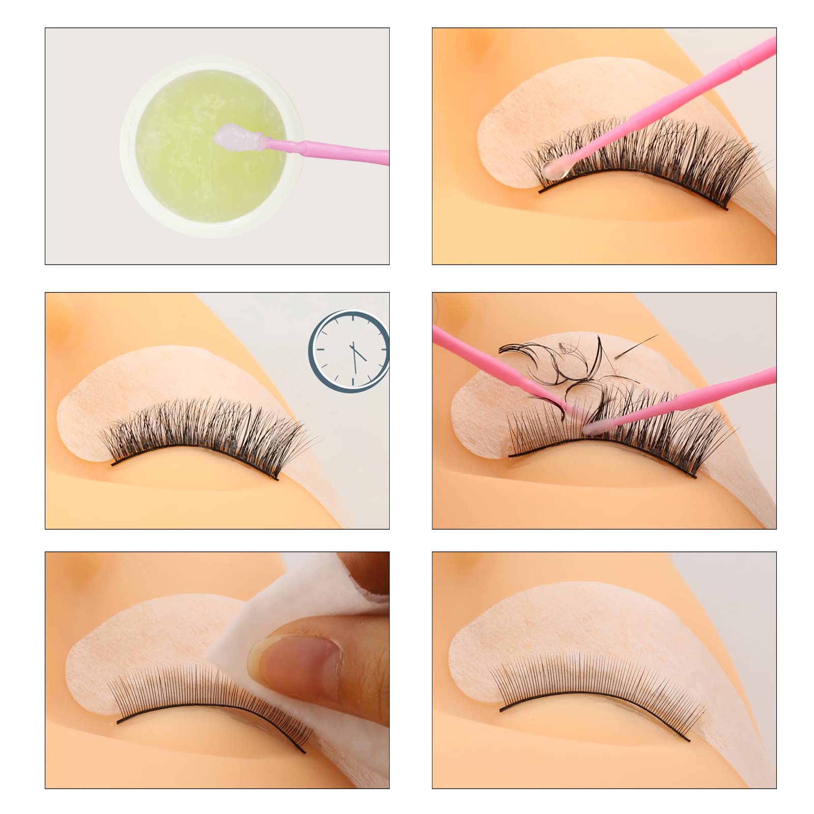 EMEDA Crème démaquillante 10g, Type de crème dissolvante adhésive pour extensions de cils, retrait de colle doux et rapide pour des cils volumineux Dissolvant de colle pour cils
