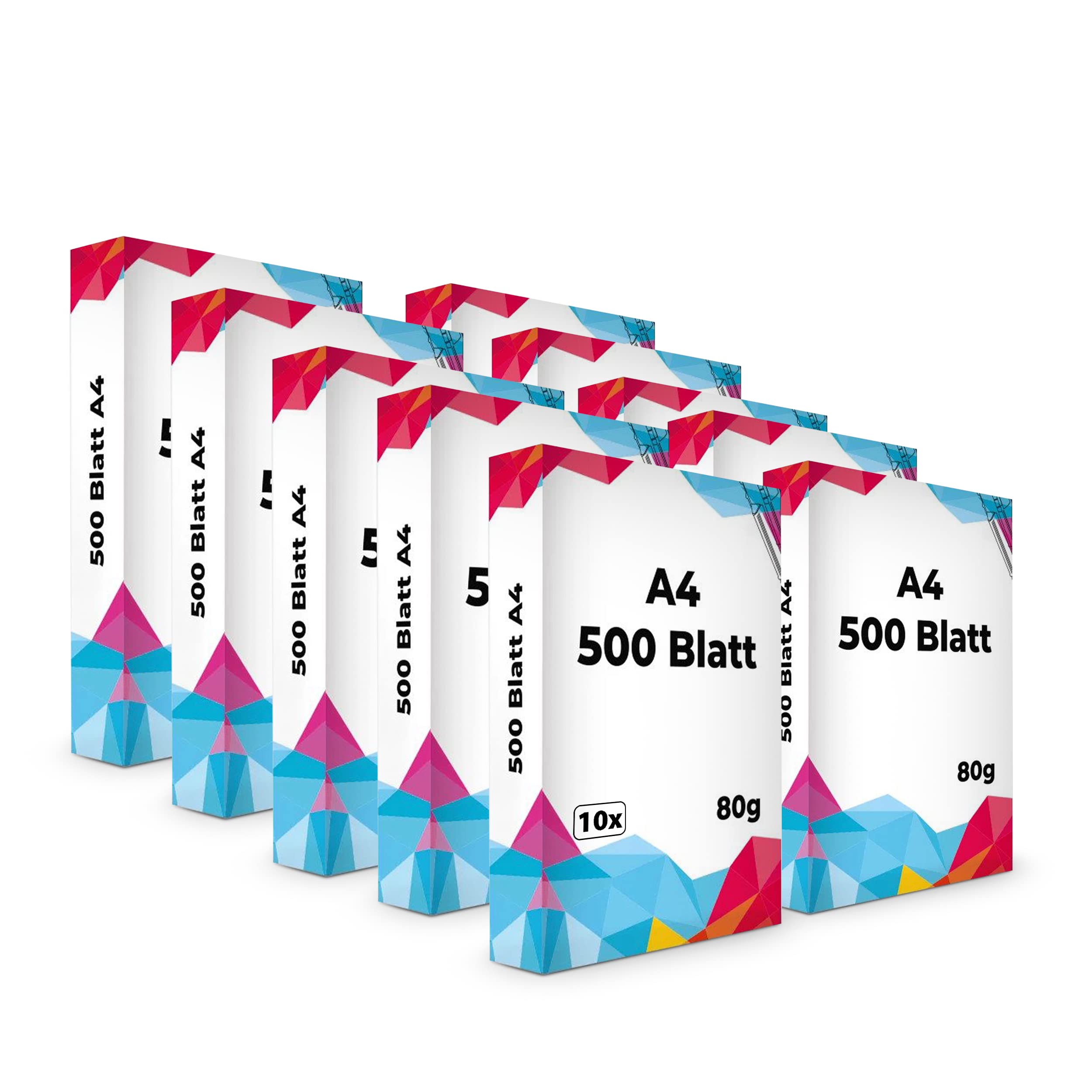 SPS Kopierpapier (5.000 Blatt, 80 g/m², DIN A4 Papier, weiß Druckerpapier) 10 pack