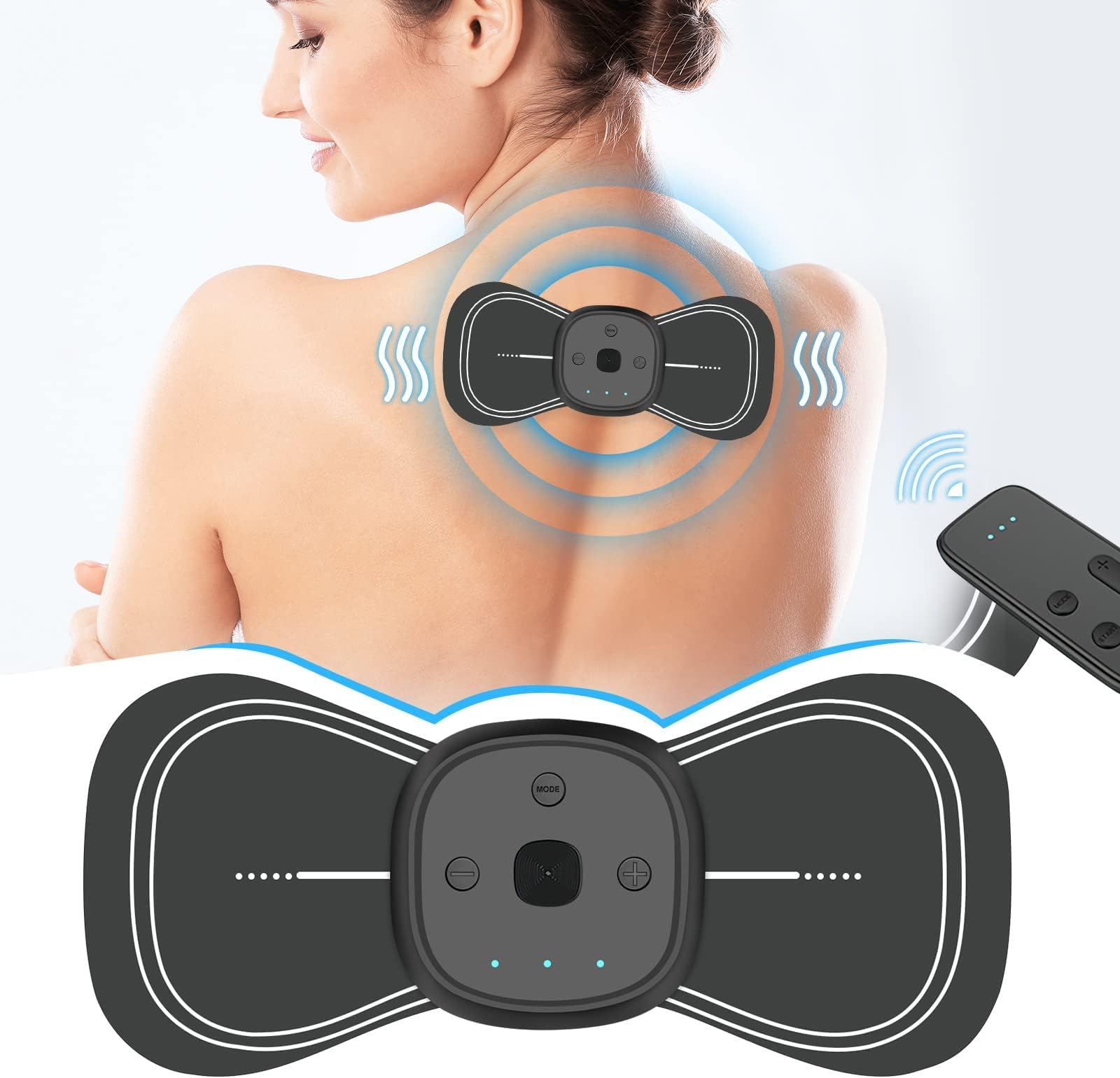 Electric Massagers, TENS Unit Muscle Stimulator, Wireless TENS Pain Relief, Portable Electro Pulse Impulse Mini Massager Machine for Lower Back and Neck Pain