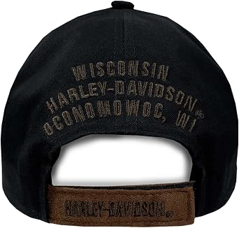 Harley-Davidson Men's H-D Motorcycles Logo Baseball Cap, Black/Brown