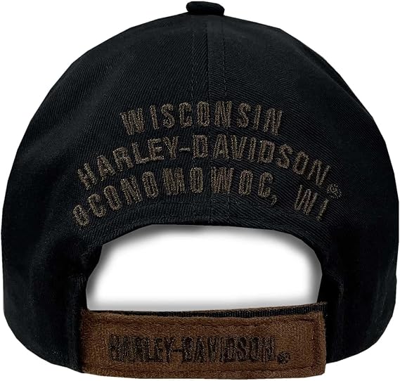 Harley-Davidson Men's H-D Motorcycles Logo Baseball Cap, Black/Brown