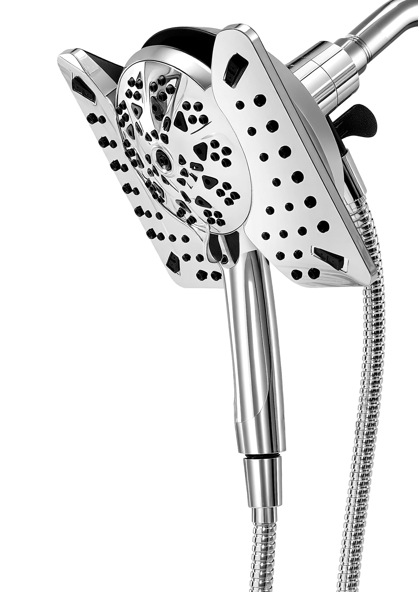 Photo 1 of Shower Head with Handheld High Pressure, Rain Shower Head with Fixed Showerhead and 9 Sprays Handheld Shower, Detachable 2-IN-1 Shower head with 59" Rotatable Stainless Steel Hose (Chrome)