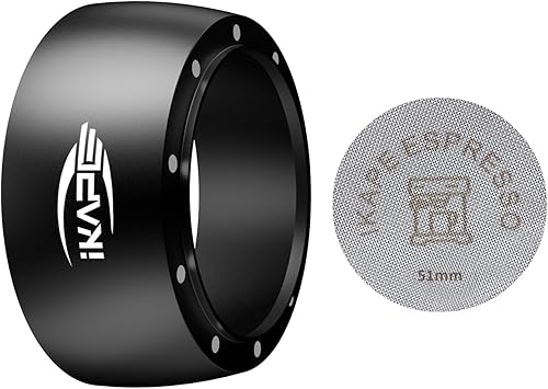 Miniatura 7 de IKAPE Juego de embudo de dosificación magnético, anillo dosificador de espresso de 2.087 in y pantalla de disco compatible con portafiltros sin