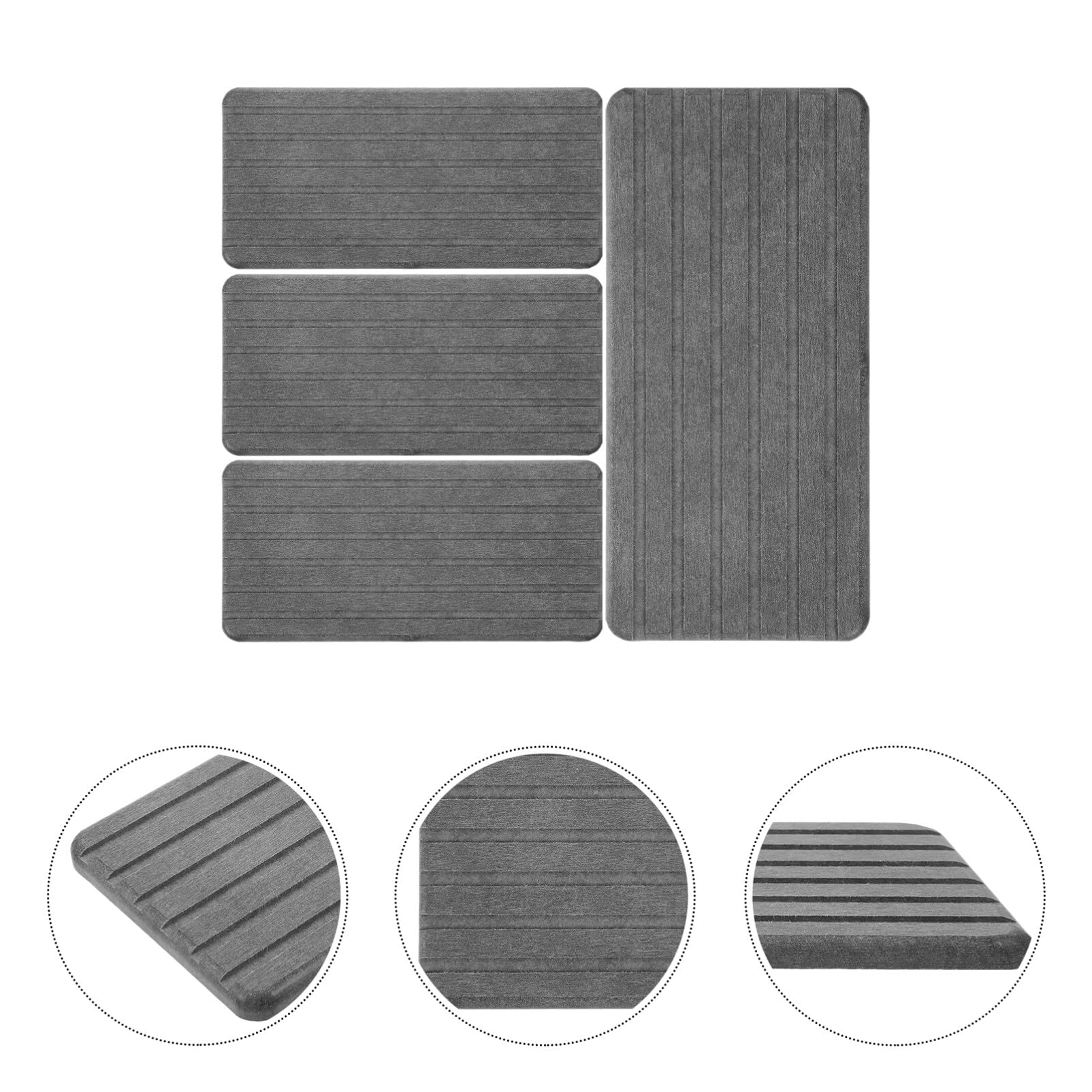 UPKOCH 4pièces Tapis Absorbant Diatomite pour sous Salle De Bain Tapis Absorbant pour Boissons Et Vaisselle pour Séchage Rapide
