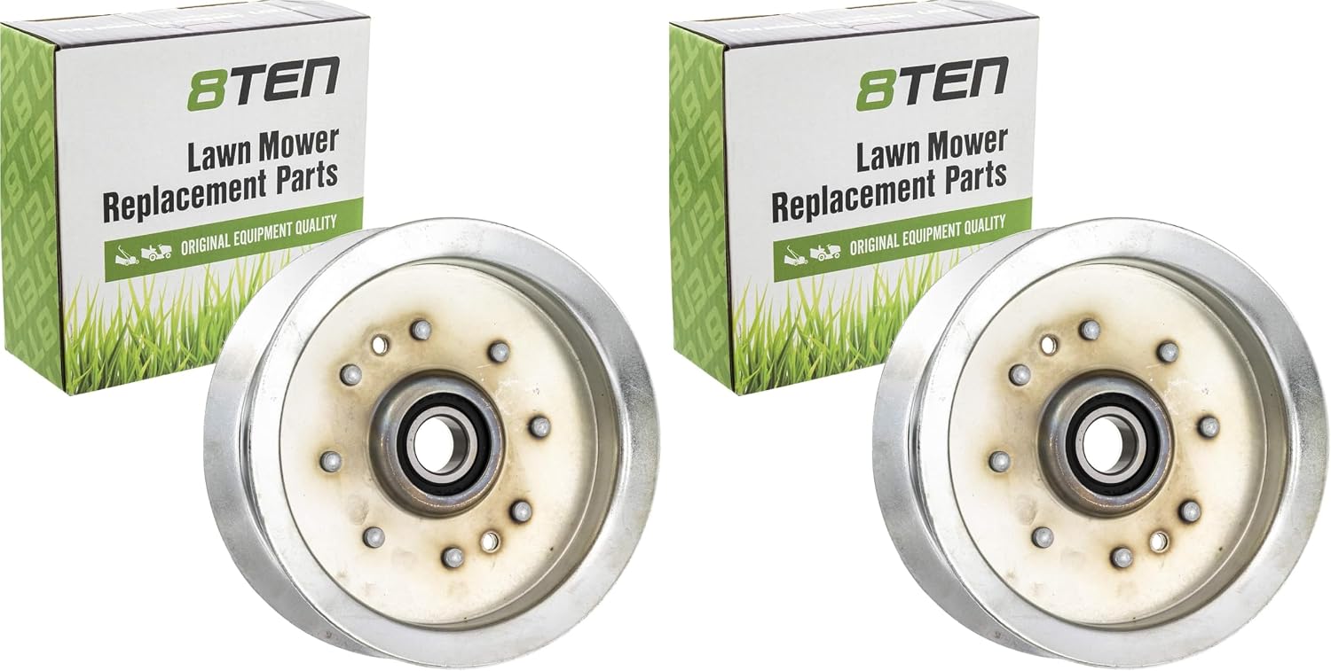8TEN Flat Idler Pulley for John Deere L120 L130 D170 D100 L118 L111 L108 Cub Cadet XT1-LT42 XT1-LT46 XT2-LX46