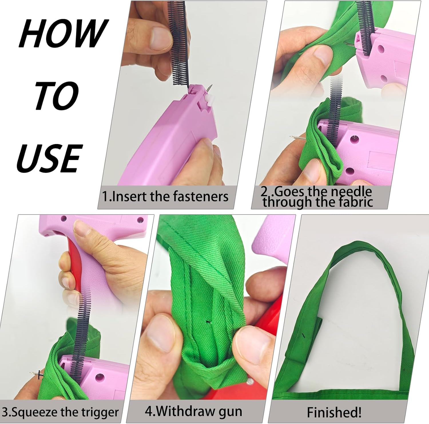 Fine Stitch Gun Mini Stitch Gun Kit for Clothes, Quick Clothing Fixer with 6 Fine Needles, 1000 5mm Fasteners and Case, Speedy Clothing Fixer Stitch Gun for Clothes Quick Stitch Gun for Clothes