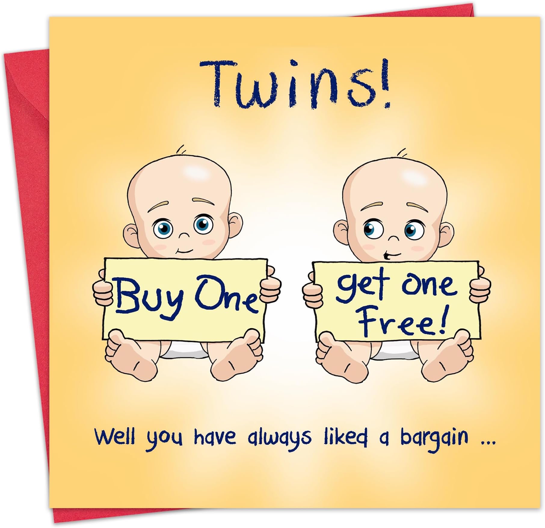 Twizler New Twins Card - Funny New Twin Baby Card Unisex - Humour Newborn Boy Girl Baby Shower - Mum Dad To Be