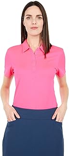 adidas Women's Performance Primegreen Polo Shirt, Solar Pink, X-Small