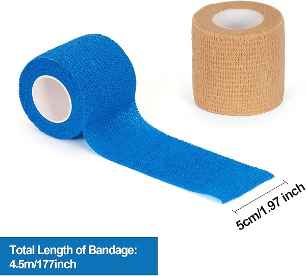 SEADESKY 6 Roll Self Adhesive Bandage Wrap 2 Inch Self Adherent Cohesive Bandages Athletic Sports Tape for Wrist Ankle Elastic Stretch Bandage Pet Vet Wrap for Dog Horse (Black) - 2