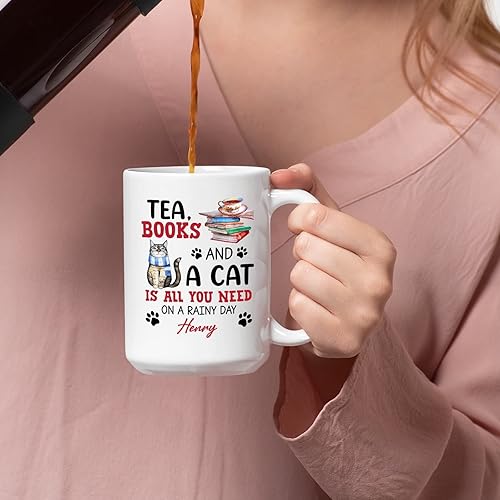 Miniatura 10 de Regalo para el lector  Taza personalizada con texto en inglés Just A Girl Who Loves Book, tazas personalizadas para amantes de los libros con