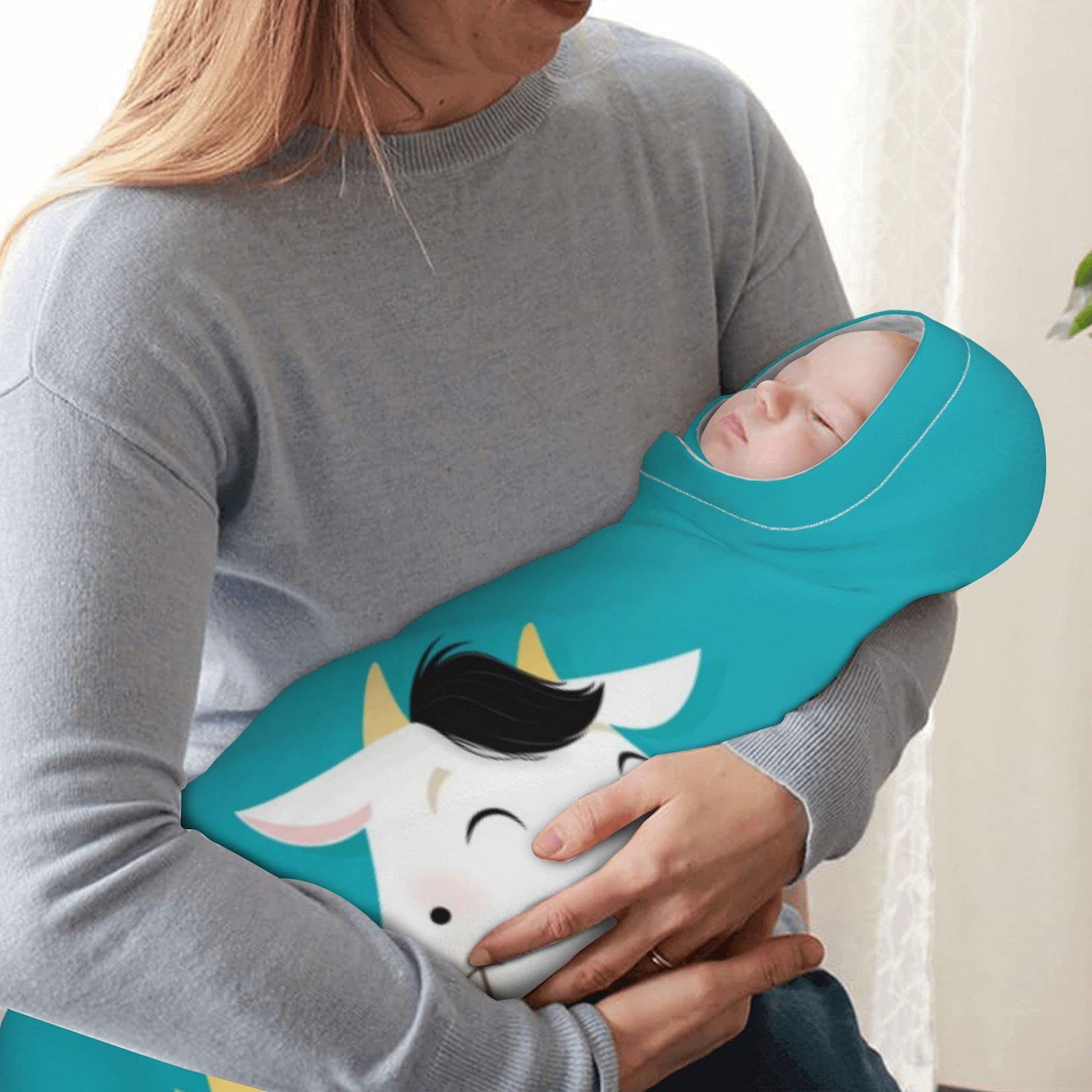 Amazon.co.jp: ブランケット 赤ちゃん キャラクター 牛 乳牛 ブルー 