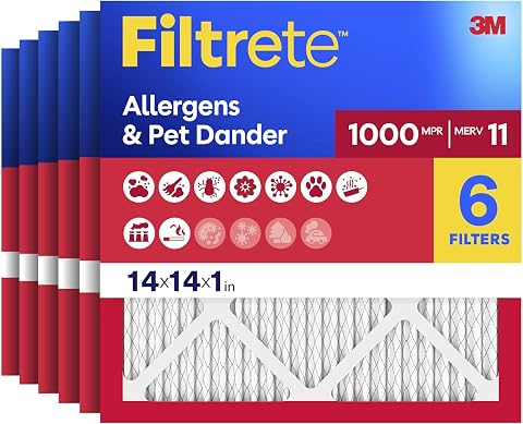 Filtrete 14x14x1 Air Filter, MERV 11, MPR 1000, Allergens...