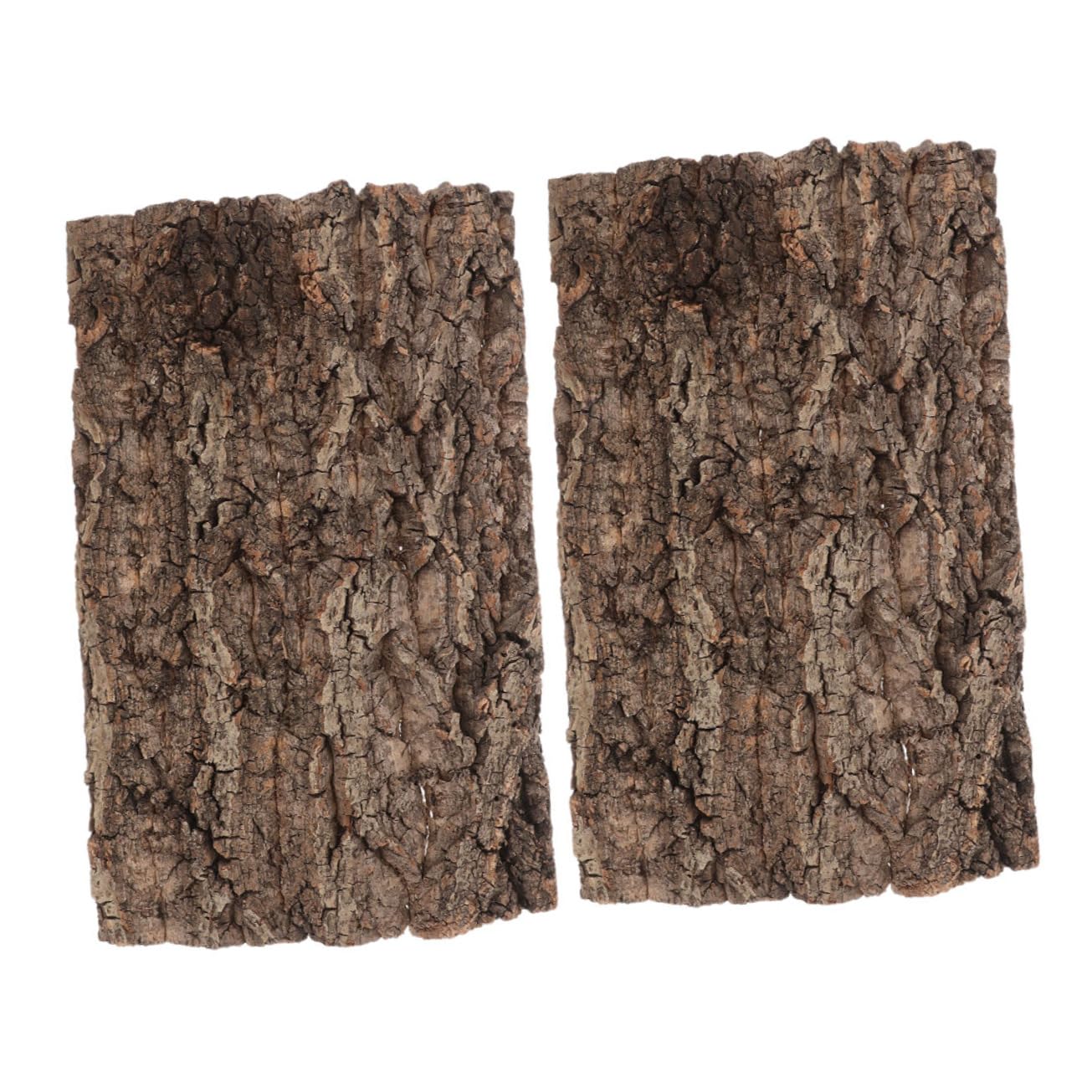 CIYODO Unique Reptile Tank Decor 2pcs Cork Bark Round Natural Tree Bark Backdrop for Snake Gecko Bearded Dragon Tortoise Crab Fish Tank Terrarium