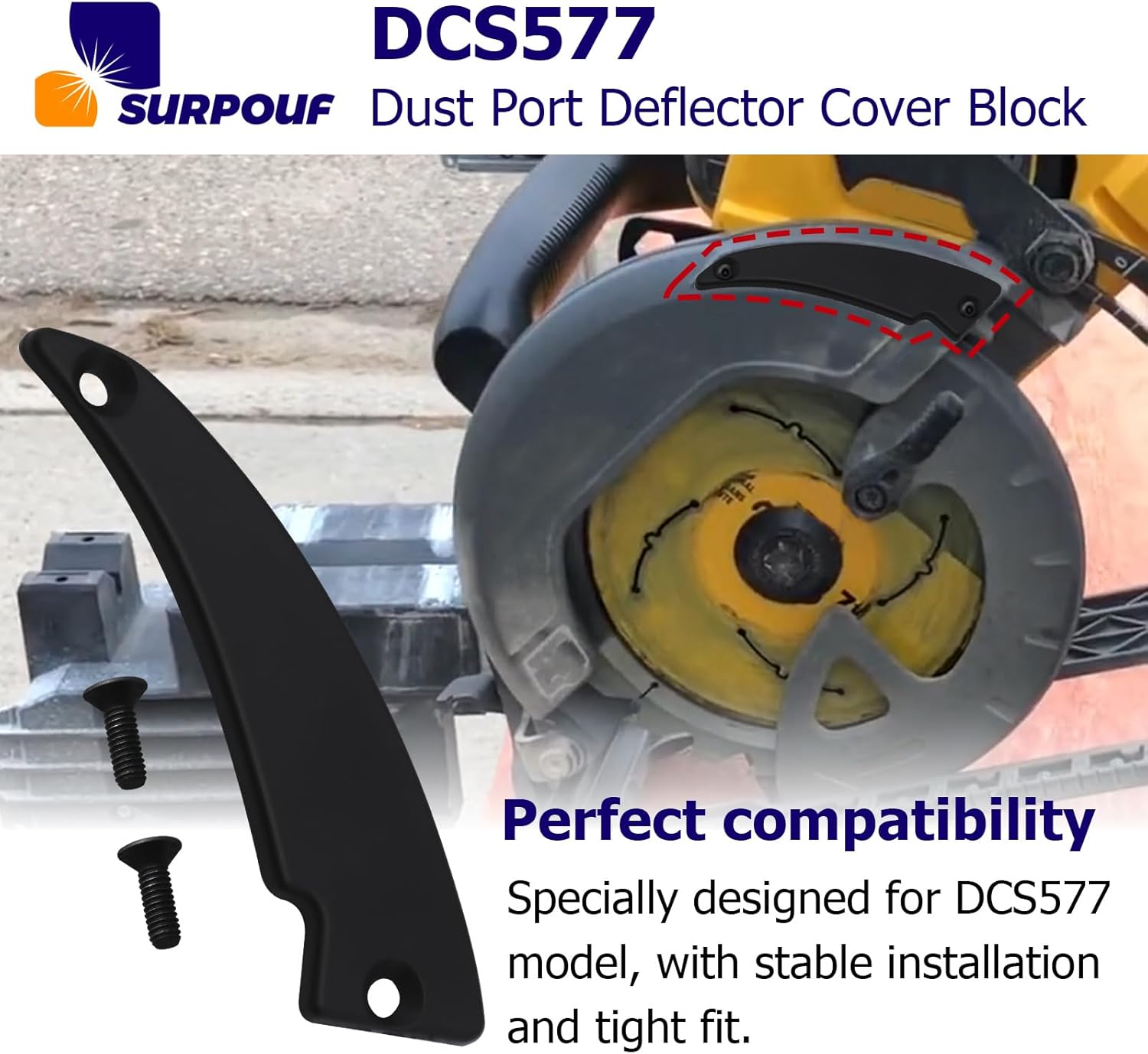 DCS577 Dust Port Deflector Cover Block Compatible with DCS577 Saw