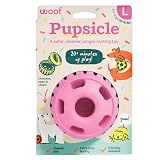 WOOF Pupsicle Interactive Dog Ball Toy for Dogs Large 25-75 lbs - Pink | Long-lasting enrichment toy for medium/large dogs, easy-fill design, low-mess play, made of natural rubber, easy to clean Large Pink