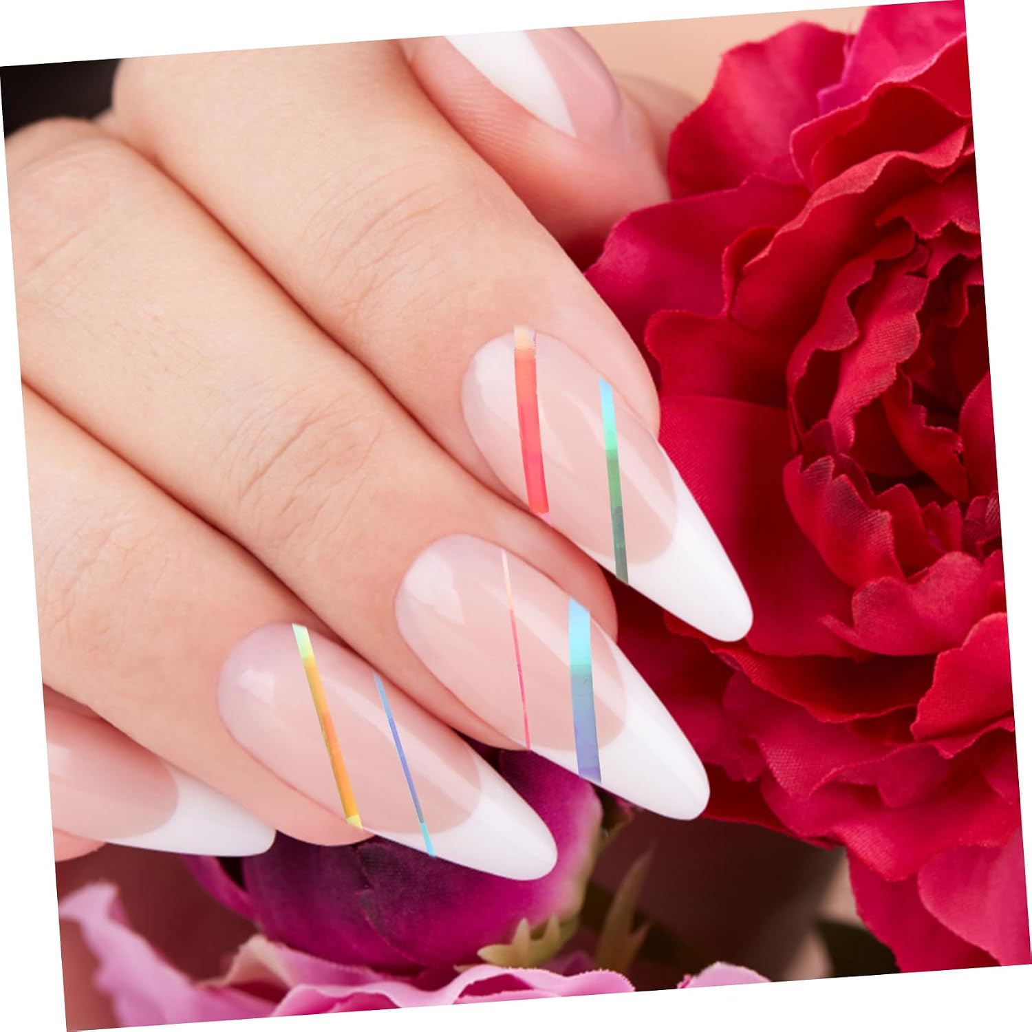 18rolls Nail Art Stickers Colored Strips for Delicate Nail Decoration Self-Adhesive Manicure Ornaments for Women for All Occasions