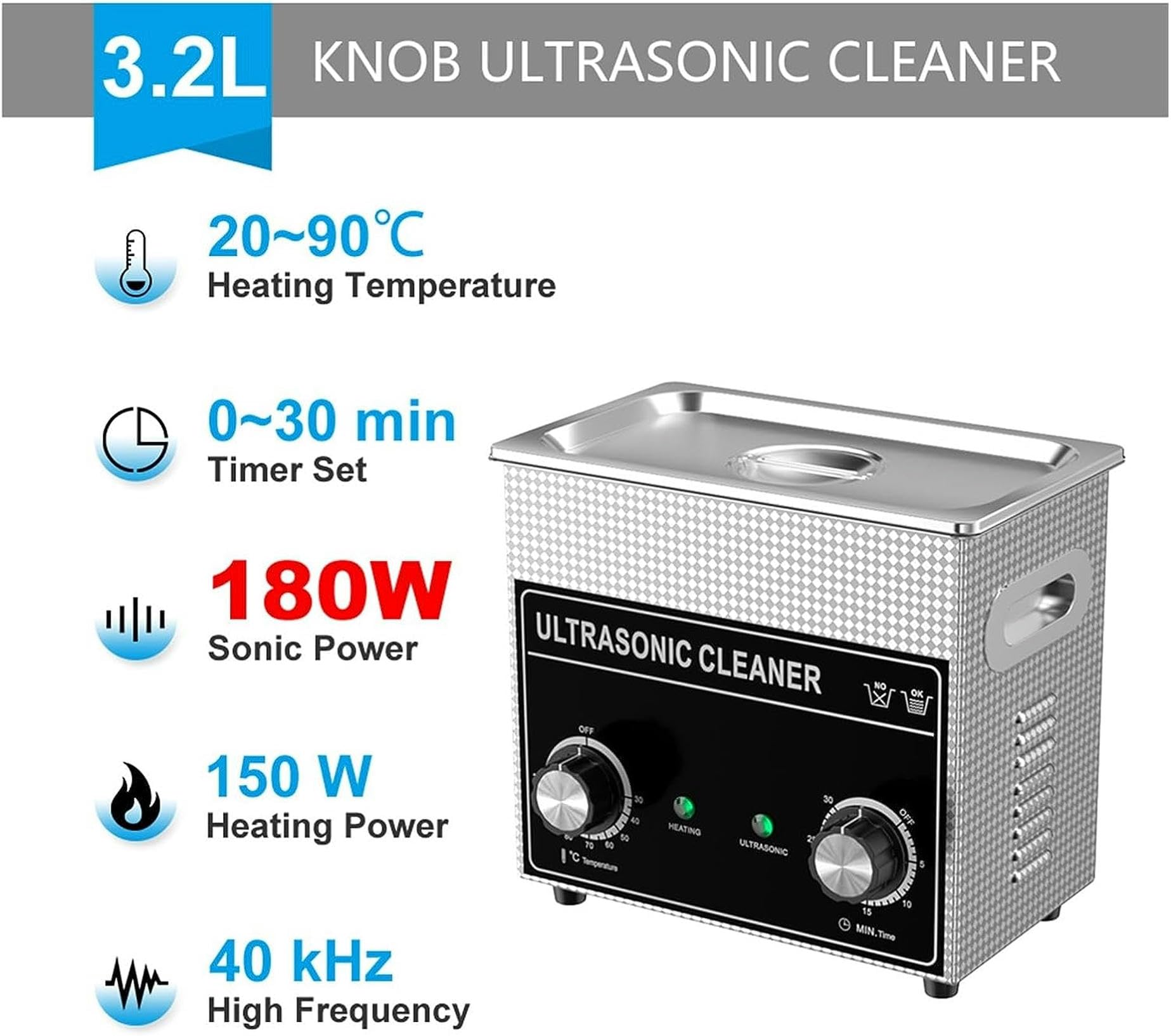 Pulitore ad ultrasuoni, Pulitore Ad Ultrasuoni 3L 120 W Plus 180 W Potenza Regolabile 2 ~ 3 Trasduttori Riscaldamento Ad Ultrasuoni Spedizione Gratuita Cestino Per PCB Stoviglie Protesi Gioielli Otton