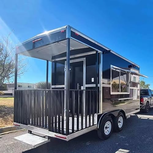 Food Truck - Fully Equipped Mobile Food Trailers for Sale, Commercial Street Outdoor Snack Food Truck with Durable Materials