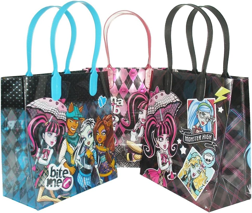 Mattel Monster High Party Favor Goodie Gift Bag - 6" Small Size (12 Packs)