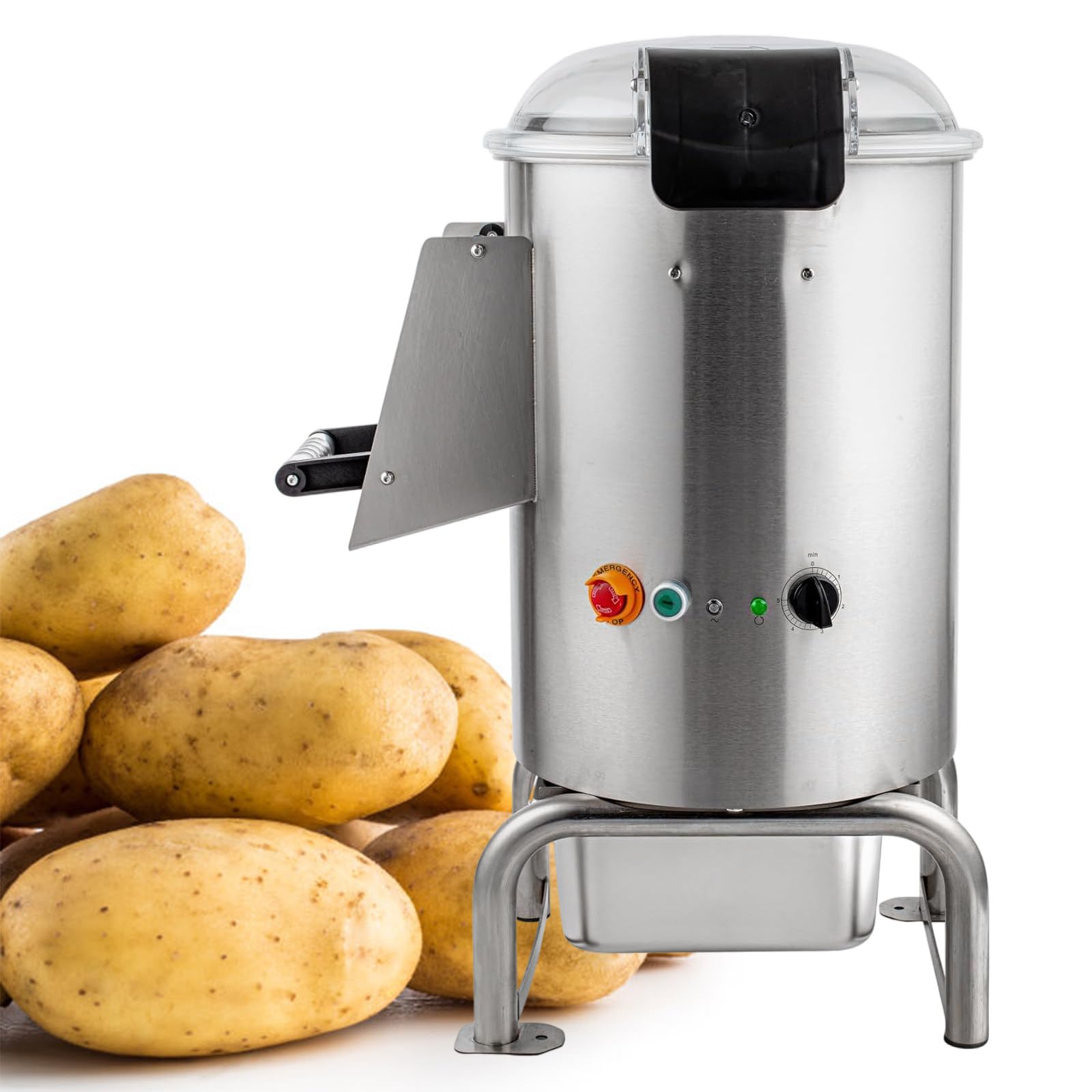 OLSKFUH Commercial Potato Peeler And Washer, 130-200 Kg/H Capacity, 750W Brush Potato Peeler With 0-5 Min Timer, 110V,220v