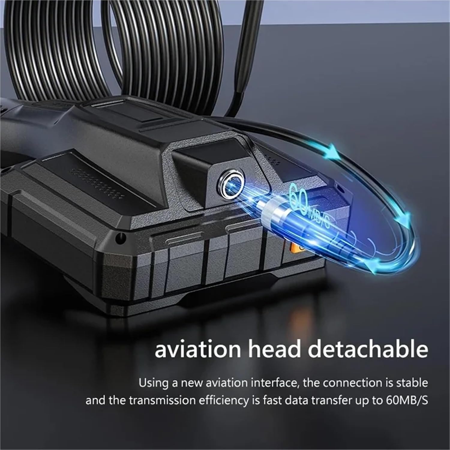 Industrial Endoscope 360°Automatic Rotating 5-inch IPS Screen 1080P HD Dual Camera Car Repair Pipe Carbon Deposit Detection(10m)