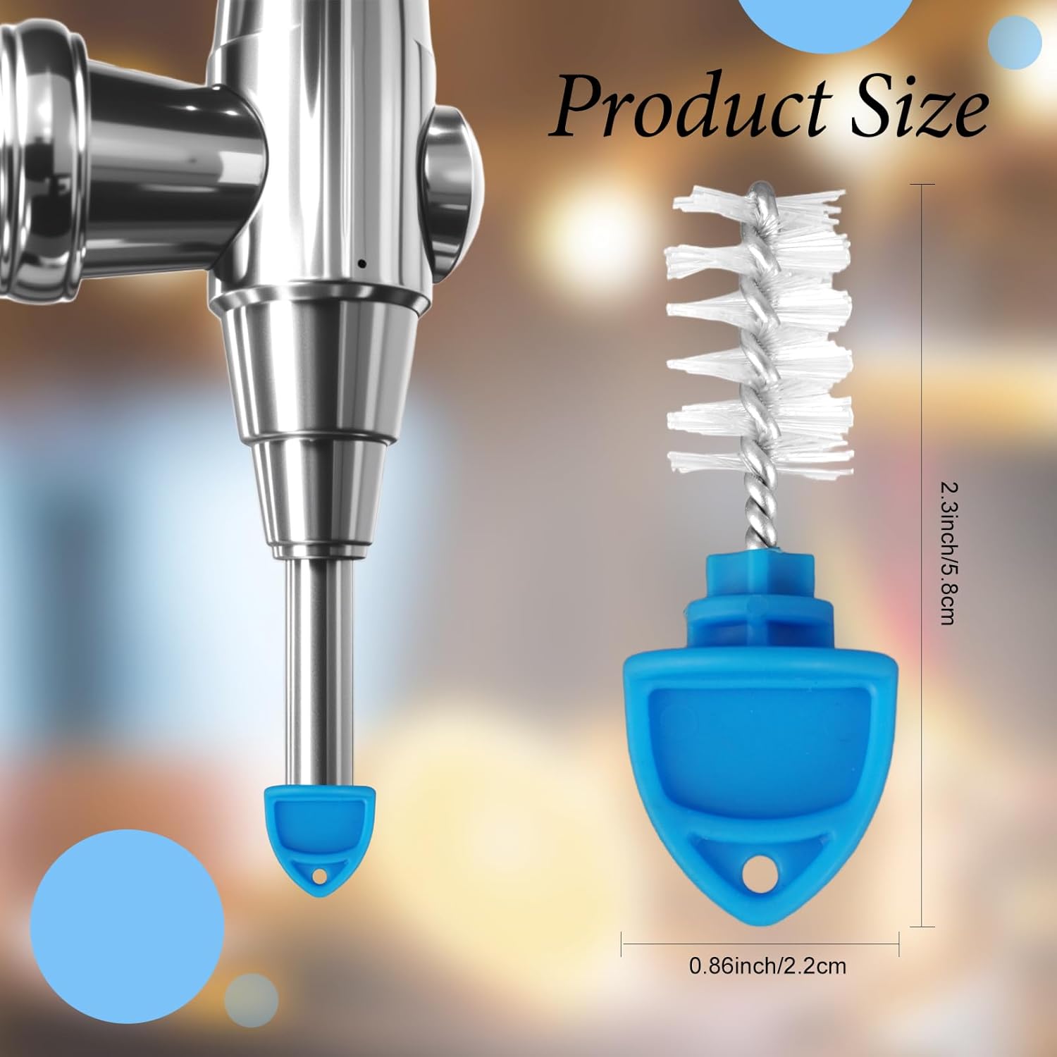100 Pcs Beer Plugs Tap Brush Reusable Draft Hygiene Brush Beer Faucet Cleaning Plug for Home Party Restaurant Bar (Blue)