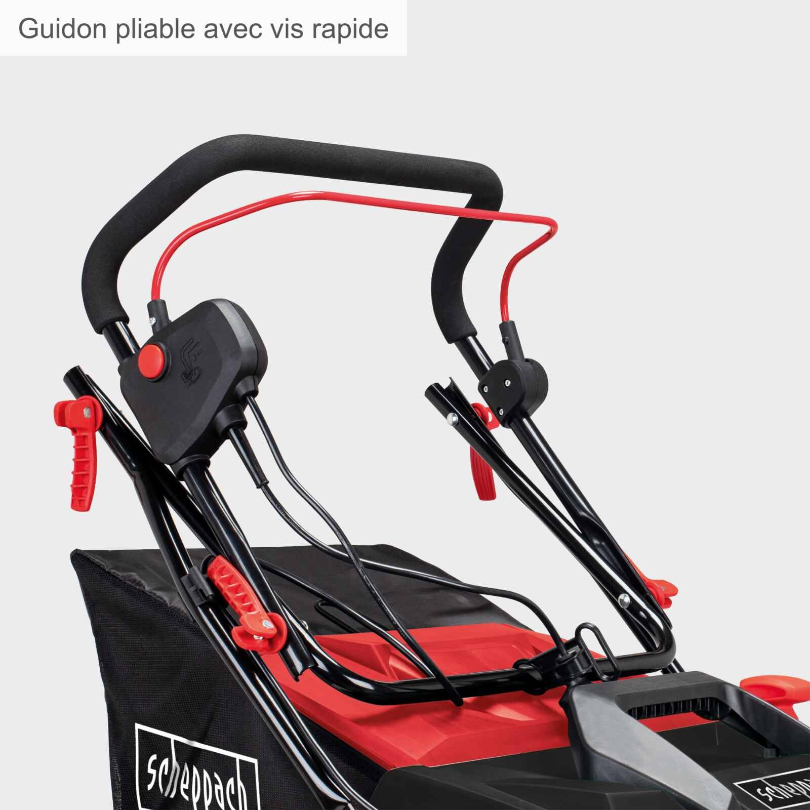 Scheppach Scarificateur électrique SC38 | 1600W | Largeur de coupe 38cm | Grand bac de ramassage de 45 litres | Hauteur de travail réglable -12 à +6 mm | Arbre de scarification et d'aération inclus